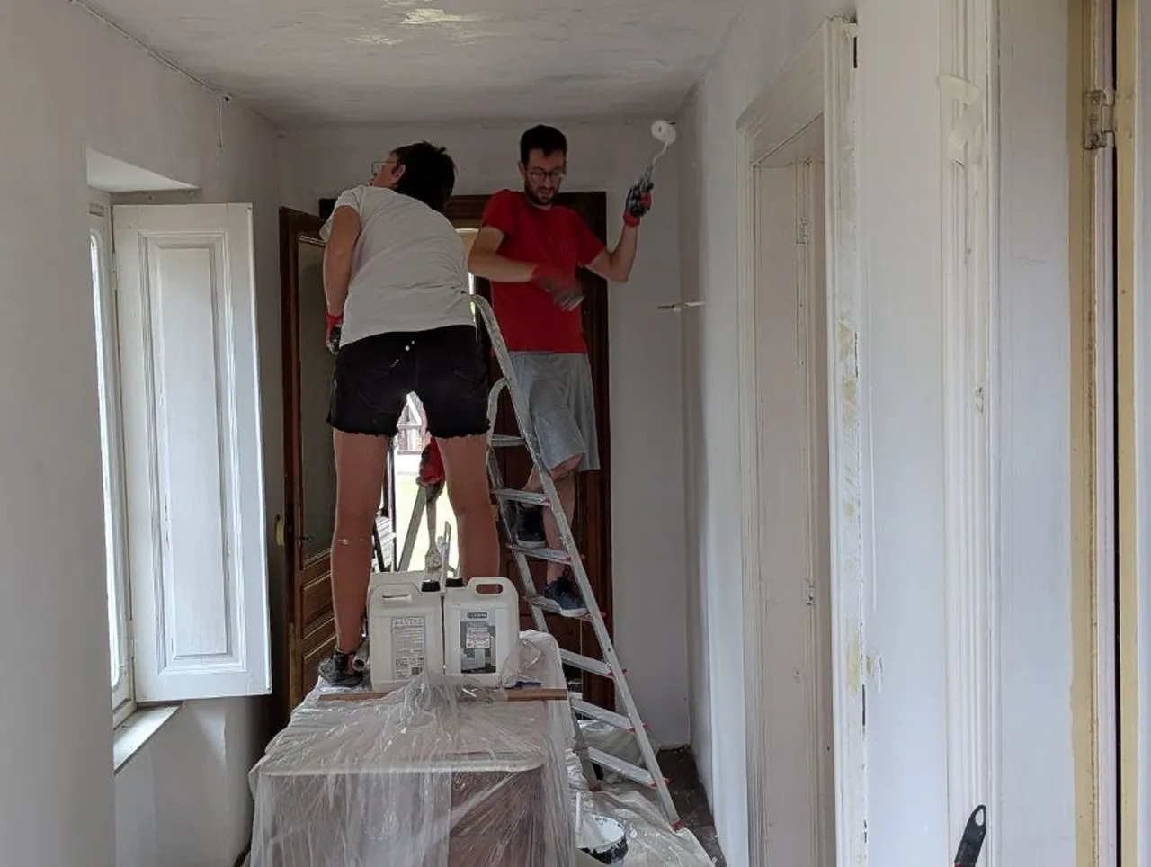 Lavori di ristrutturazione in corso a Casa Biche